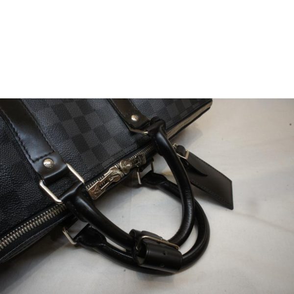 14037 4 Louis Vuitton Keepall Bandouliere 45 Damier Graphite Bag Gray