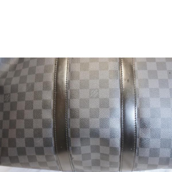 14037 7 Louis Vuitton Keepall Bandouliere 45 Damier Graphite Bag Gray