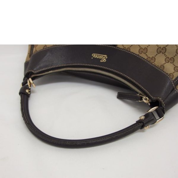 14445 4 Gucci Abby GG Canvas One Shoulder Bag Brown Beige