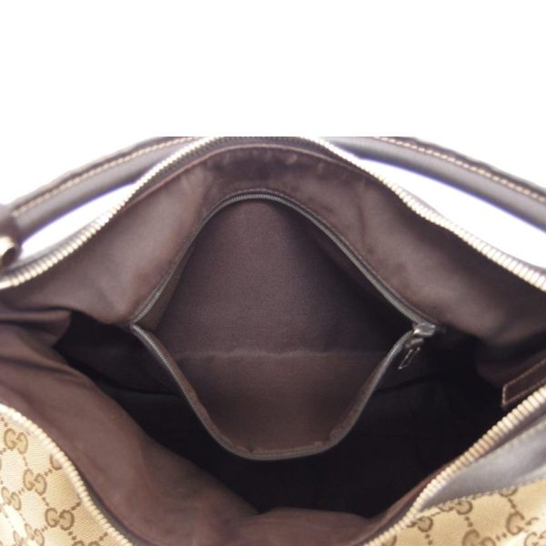 14445 6 Gucci Abby GG Canvas One Shoulder Bag Brown Beige