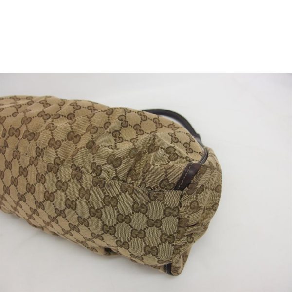 14445 8 Gucci Abby GG Canvas One Shoulder Bag Brown Beige