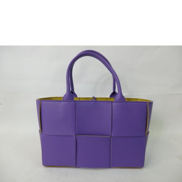 14465 3 Bottega Veneta Small Alco Tote Lambskin Purple Yellow