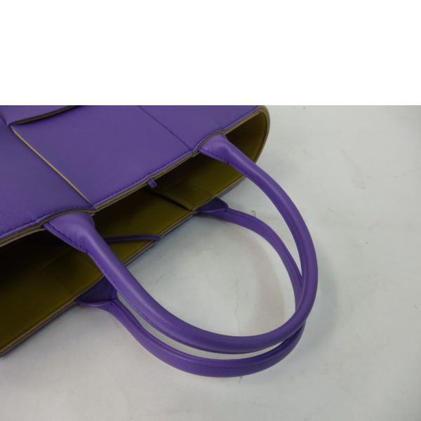 14465 6 Bottega Veneta Small Alco Tote Lambskin Purple Yellow