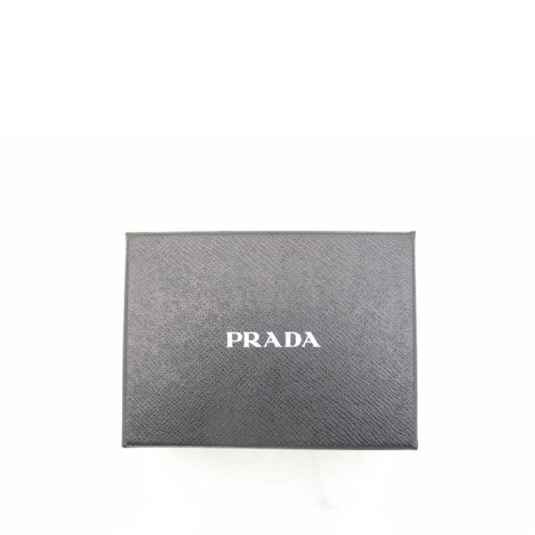 14467 6 Prada Saffiano Coin Case with Key Ring Blue