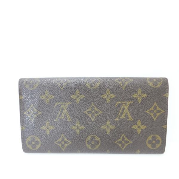 14482 2 Louis Vuitton Pochette Portomone Credit Monogram Wallet Brown