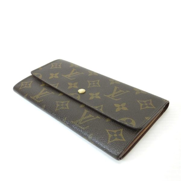 14482 3 Louis Vuitton Pochette Portomone Credit Monogram Wallet Brown