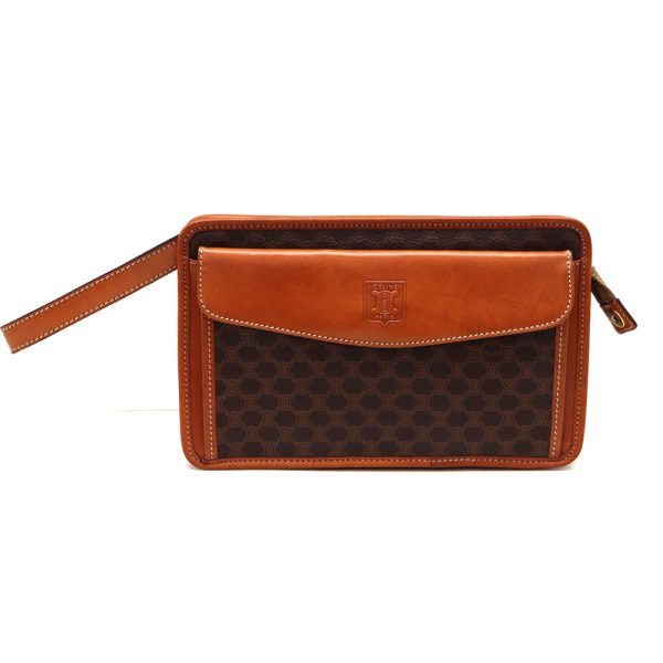 1449 1 Celine Macadam Line Clutch Bag Brown