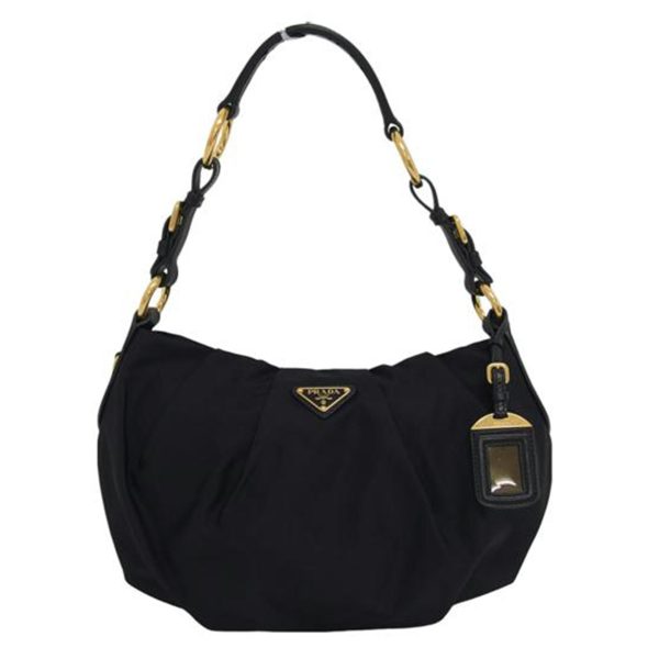 14551 1 Prada Nylon One Shoulder Bag Black