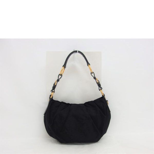 14551 2 Prada Nylon One Shoulder Bag Black