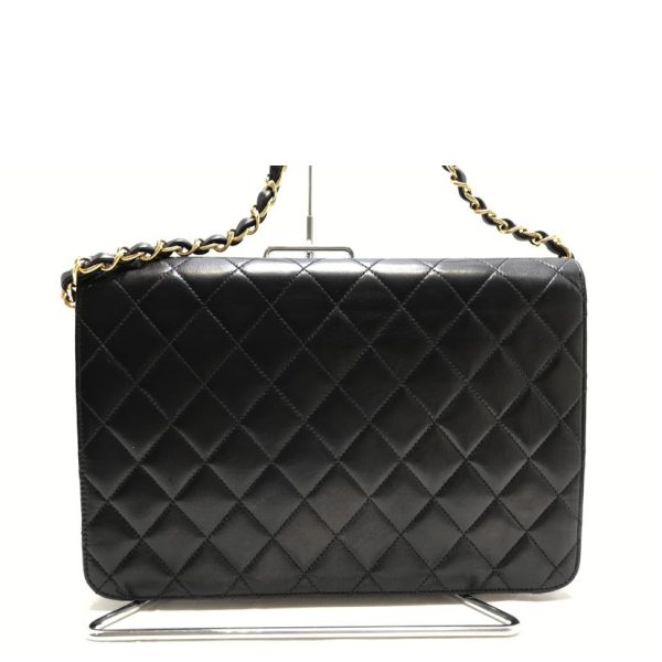 14551 3 Chanel Chain Matelasse Single Flap Bag Black