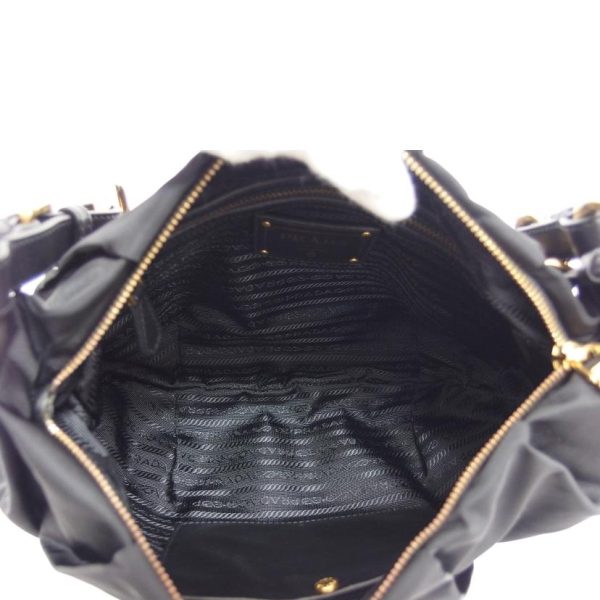 14551 5 Prada Nylon One Shoulder Bag Black