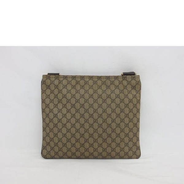 14575 2 Gucci PVC GG Supreme Shoulder Bag Brown