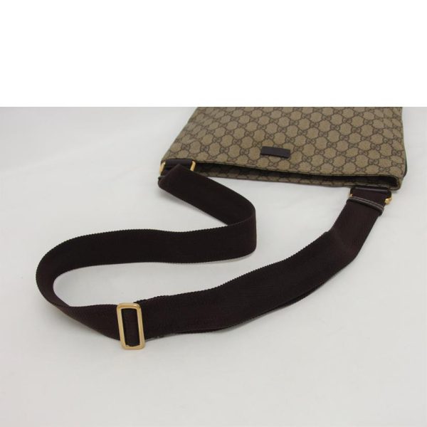 14575 4 Gucci PVC GG Supreme Shoulder Bag Brown