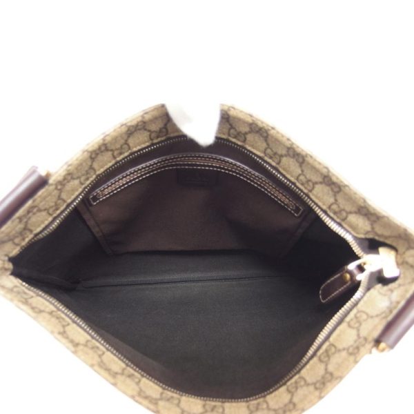 14575 5 Gucci PVC GG Supreme Shoulder Bag Brown