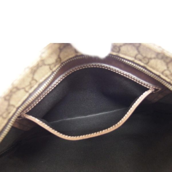 14575 6 Gucci PVC GG Supreme Shoulder Bag Brown