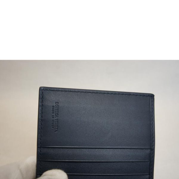 14785 7 Bottega Veneta Intrecciato Billfold Navy