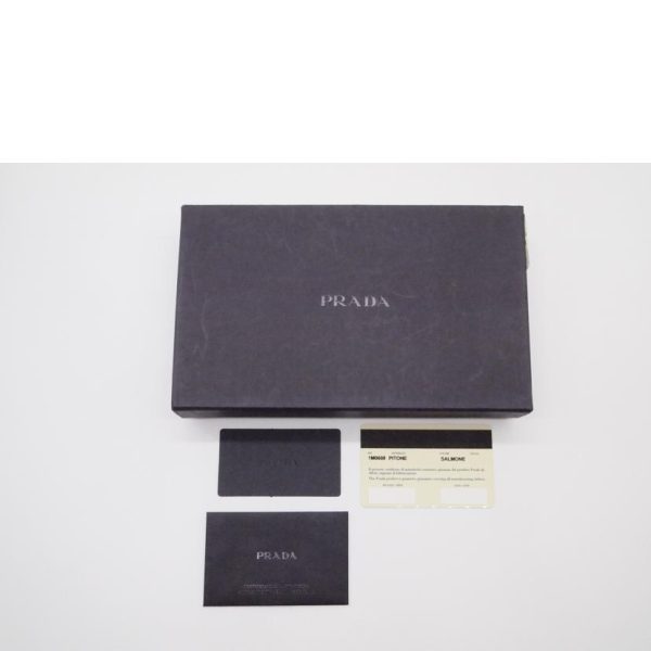 14788 7 PRADA Prada Python Bi fold Wallet Black