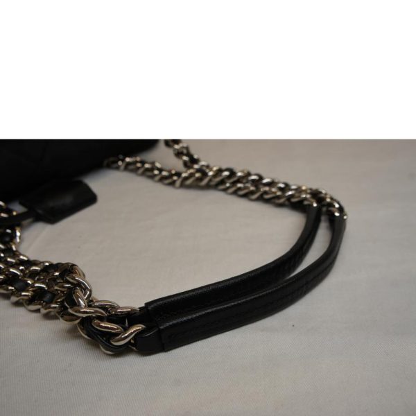 14952 4 Prada Chain Nylon Tote Black