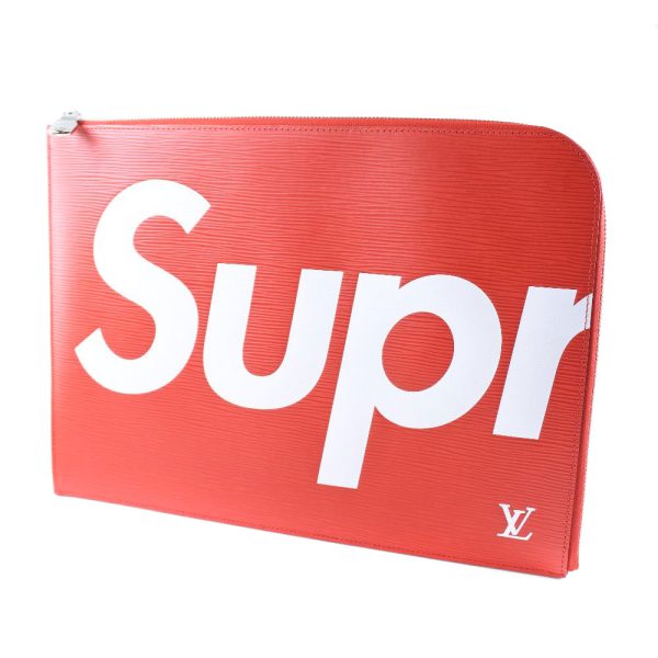 15013106 2 LOUIS VUITTON Pochette Jules GM Clutch Supreme Epi Red