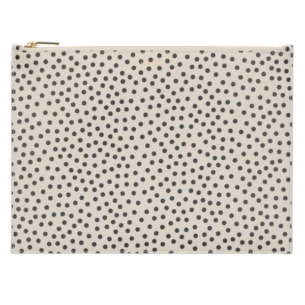 15058 240111 0105 1 Saint Laurent Dot Print Clutch Bag White Black