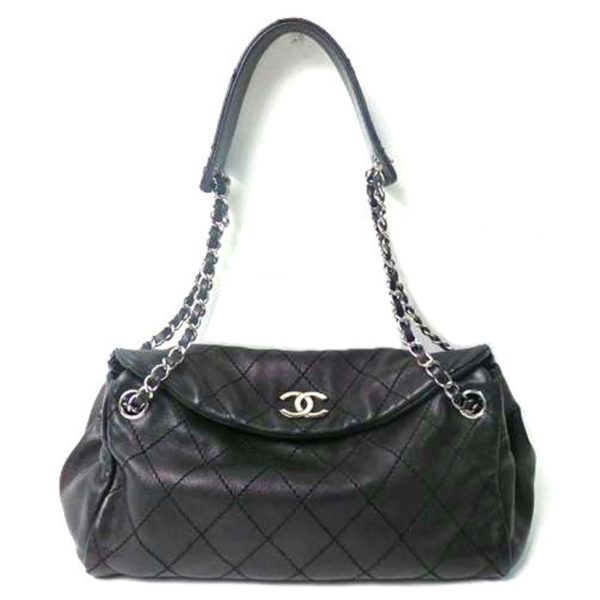 15082 1 Chanel Wild Stitch Matelasse Chain Shoulder Bag Lambskin