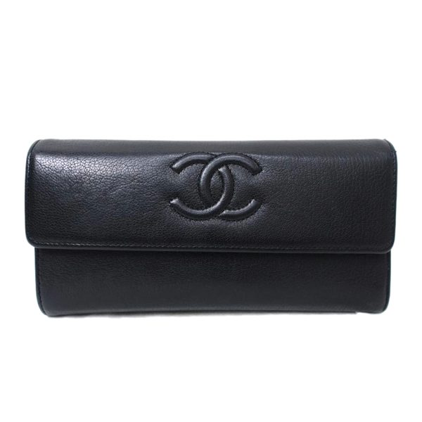 15153 1 Chanel Cocomark Bi Fold Wallet Bag Black