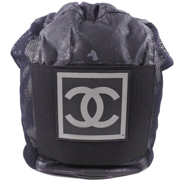 15250443 1 CHANEL basketball shoulder bag sports line leather black basketball