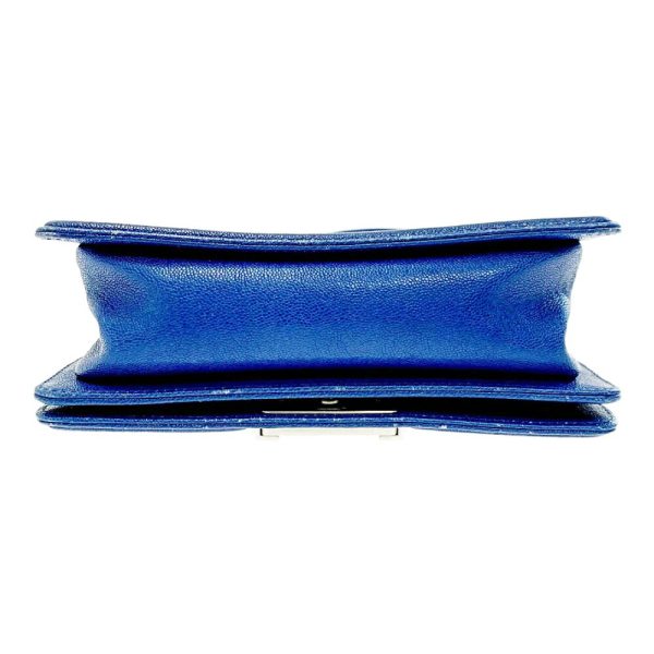 153383 6 CHANEL Boy Caviar Skin Shoulder Bag Blue