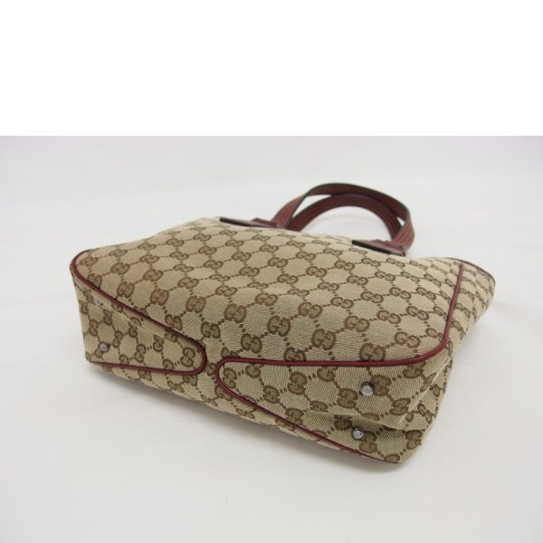 15381 3 Gucci Handbag Beige Bordeaux GG Canvas Tote Bag