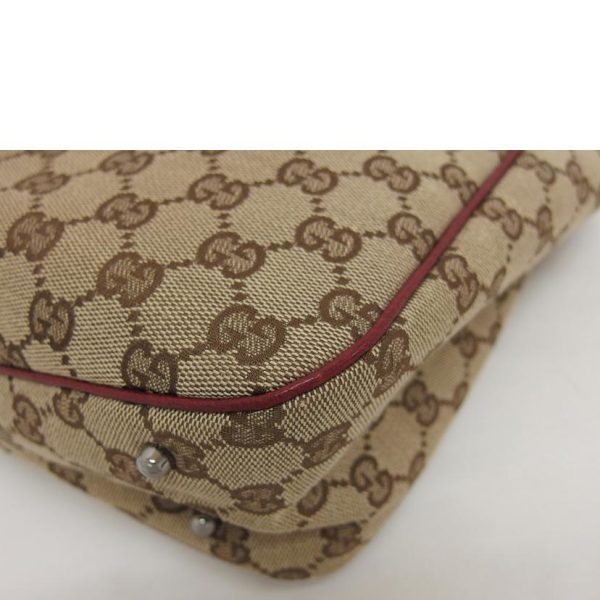 15381 8 Gucci Handbag Beige Bordeaux GG Canvas Tote Bag