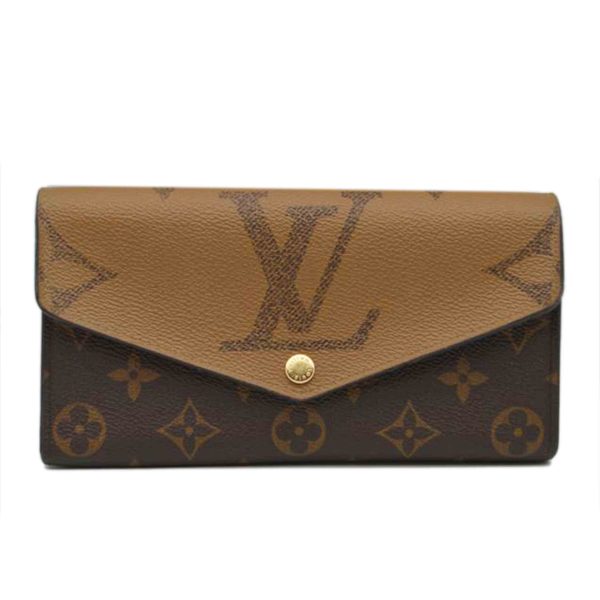 15447 1 Louis Vuitton Sara Monogram Giant Wallet Brown