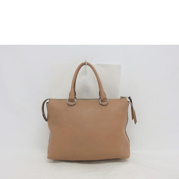 15640 2 Prada Leather 2WAY Handbag Beige