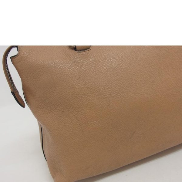 15640 7 Prada Leather 2WAY Handbag Beige