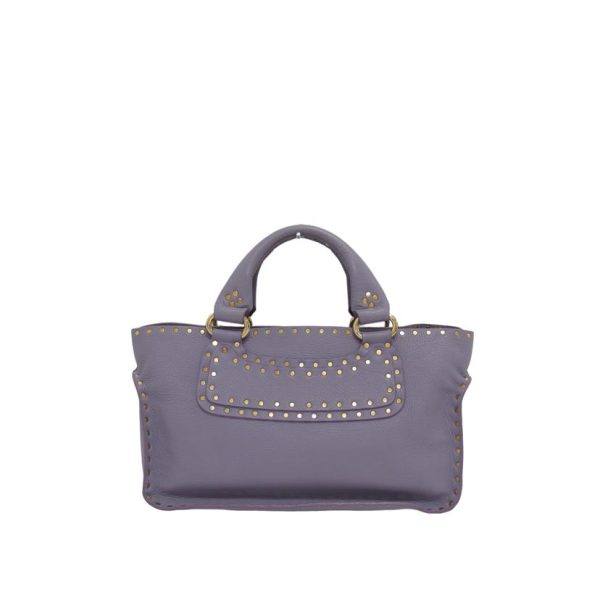 15657 2 Celine Handbag Boogie Leather Studs Purple