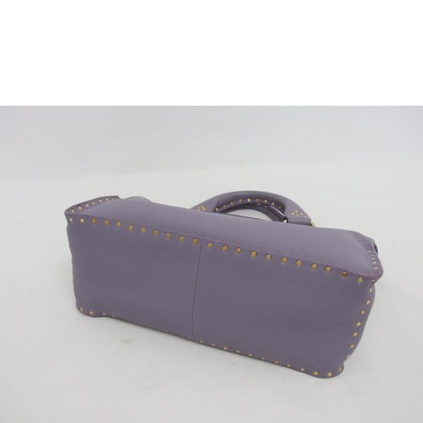 15657 3 Celine Handbag Boogie Leather Studs Purple