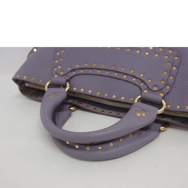 15657 4 Celine Handbag Boogie Leather Studs Purple