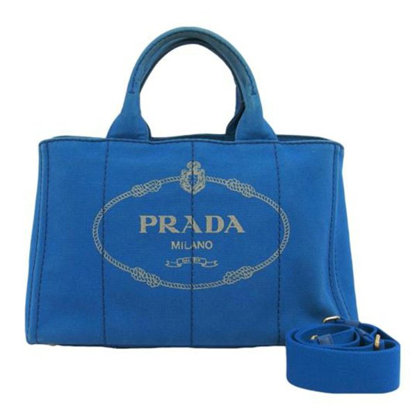 15831 1 Prada Canvas Handbag Kanapa Blue