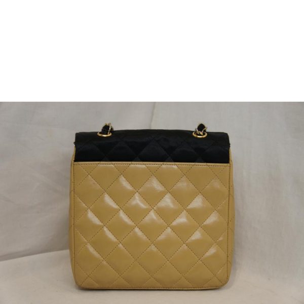 15843 2 Chanel Satin Lambskin Combination Bicolor Chain Bag Matelasse