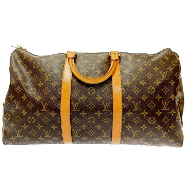 159801 4 Louis Vuitton Monogram Keepall 50 Boston Bag Brown