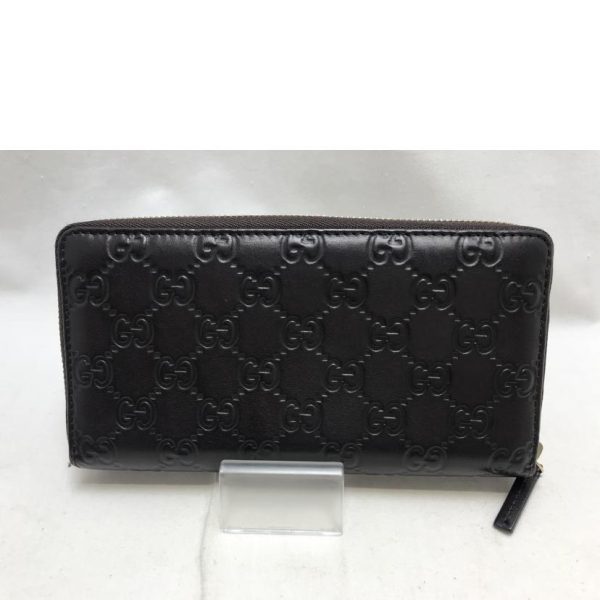 16142 3 Gucci Guccisima Round Zipper Wallet Black