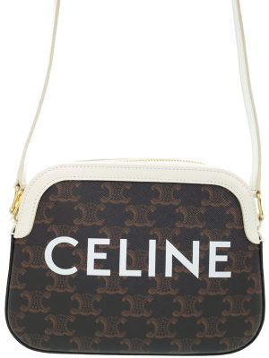 1621227500013 Celine Macadam Pattern Canvas Tote Shoulder Bag Brown