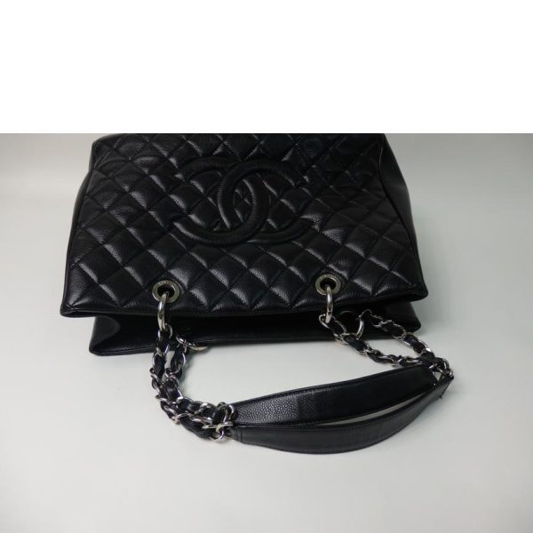 16256 4 Chanel Caviar Skin Matelasse GST Tote Silver Hardware Black