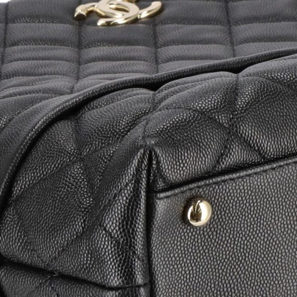 16282 9 Chanel Reprint Tote Bag Caviar Skin Black