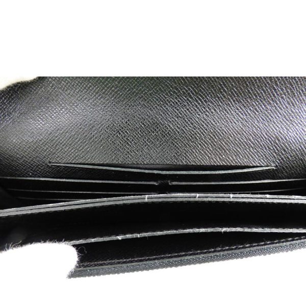 16389 5 Louis Vuitton Portefeuil Accordion Taiga Wallet Black