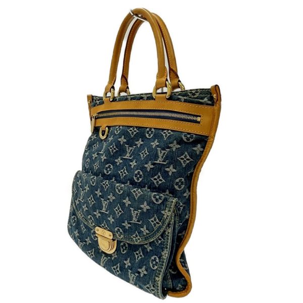 164840 3 Louis Vuitton Monogram Denim Flat Shopper Tote Bag Blue