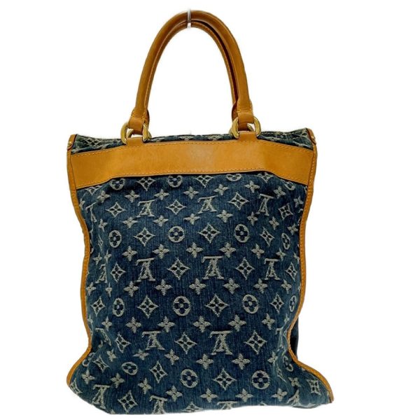 164840 5 Louis Vuitton Monogram Denim Flat Shopper Tote Bag Blue