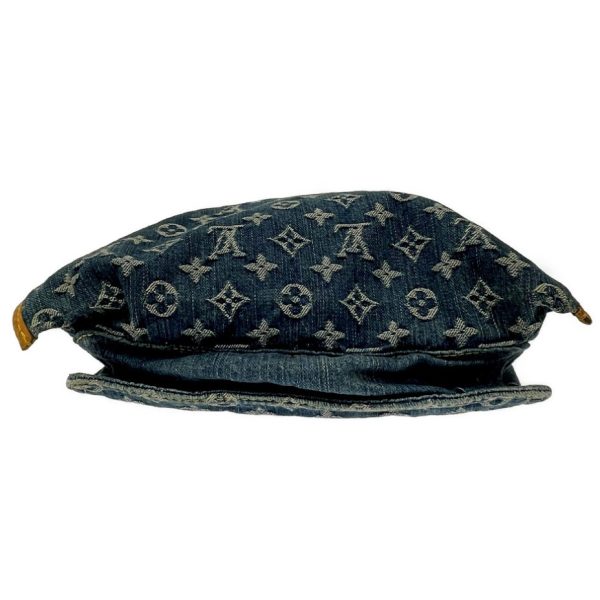 164840 6 Louis Vuitton Monogram Denim Flat Shopper Tote Bag Blue