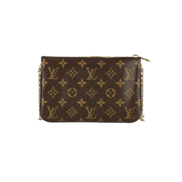 16497 2 Louis Vuitton Pochette Dour Zip Monogram Vivienne Pouch Brown