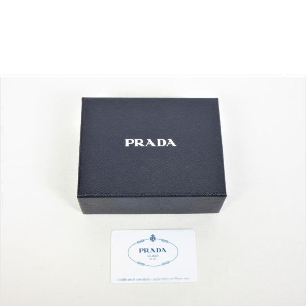 16526 6 Prada Saffiano Metal Bi Fold Wallet Bag Black