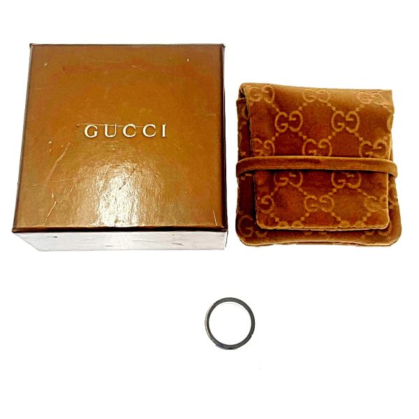 165392 1 Gucci Silver Branded G Black Coating Ring 925 Engraved